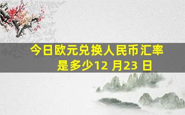 今日欧元兑换人民币汇率是多少12 月23 日